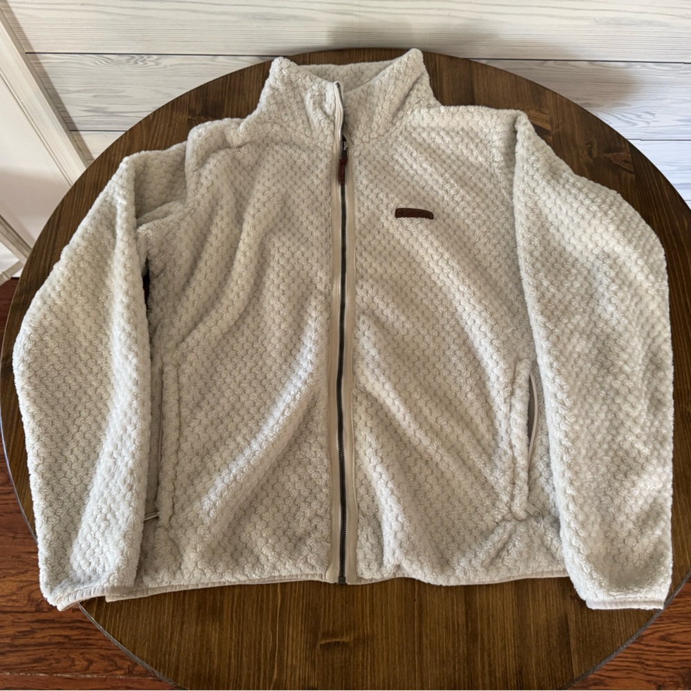 Columbia Cream Textured Fleece Jacket